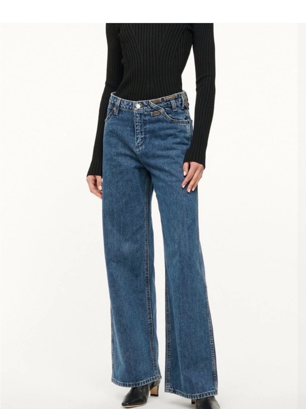 Wrangler-Staud The Loose Medium Wash Wide Leg Jeans Size 26